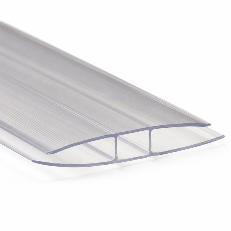 Profil de jonction polycarbonate translucide 4, 6, 8/10 et 16 mm