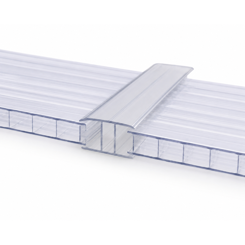 Profil de jonction polycarbonate translucide 4, 6, 8/10 et 16 mm
